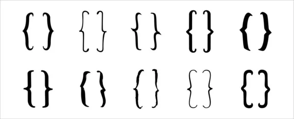 텍스트 괄호의 아이콘 소문자와 기호입니다 손으로 텍스트 그래픽 디자인 — 스톡 벡터