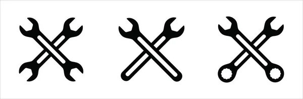 Wench Icon Set Schraubenschlüssel Mit Ratschenvektorsymbolsatz Symbol Und Zeichen Von Stockvektor