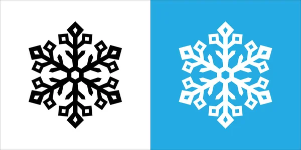 Одиночный Вектор Снежинок Значок Снежинки Отличительная Шестиугольная Форма Белого Черного — стоковый вектор