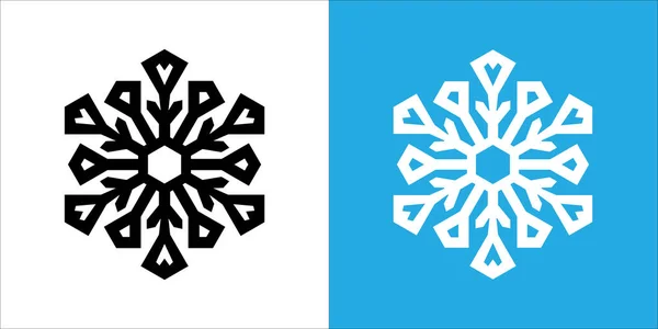 Одиночний Векторний Дизайн Сніжинки Піктограма Снігового Пластівця Відмінна Шестикутна Форма — стоковий вектор