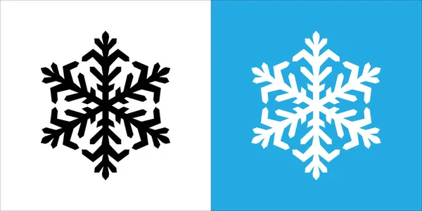 Одиночный Вектор Снежинок Значок Снежинки Отличительная Шестиугольная Форма Белого Черного — стоковый вектор
