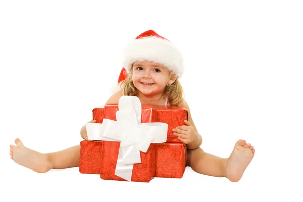 Niña con regalos — Foto de Stock