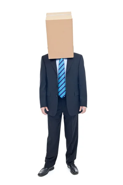 Businessman with cardbox — Stock Photo, Image