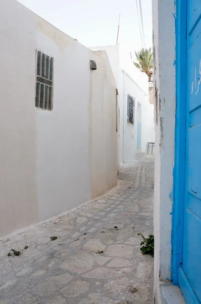 Foreshortening widokiem na medynę jest ulica w sousse — Zdjęcie stockowe