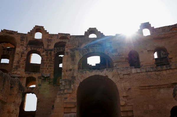 A római amfiteátrum El Djem Tunéziában — Stock Fotó