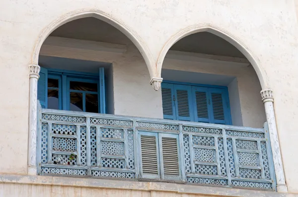 Tunisian arched balcony — Stock Photo, Image