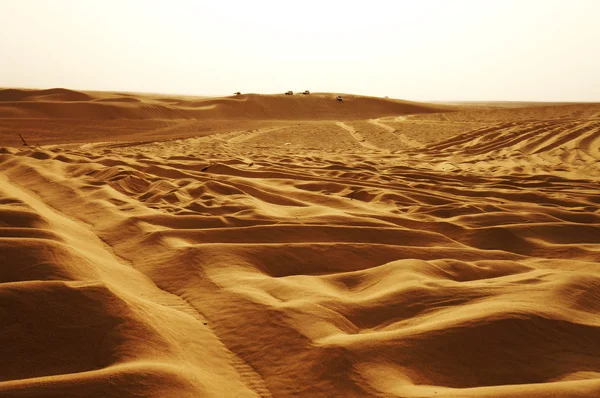 Jeeps on the dunes of Sahara desert — Stock Photo, Image