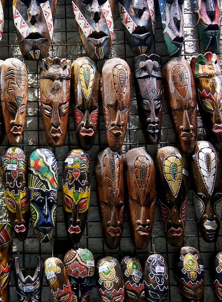 Máscaras africanas hechas a mano — Foto de Stock