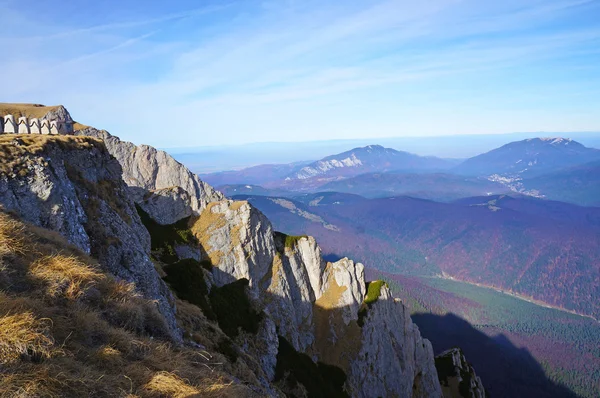 Panoramic view from Bucegi Mountains in Romania — Stock Photo, Image