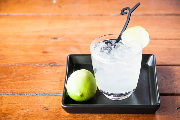 Glass of fresh homemade tasty lemonade soda — Stock Photo, Image