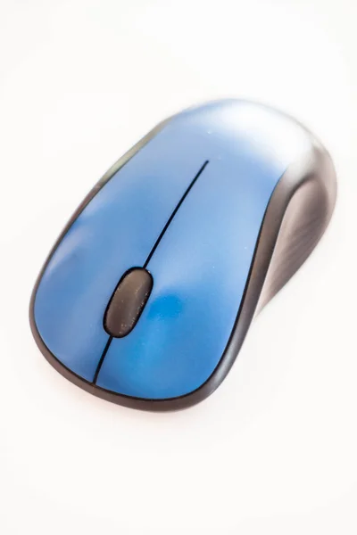 Blue wireless mouse isolated on white background — Stock Photo, Image