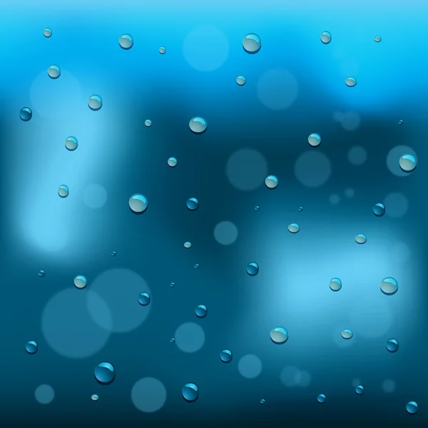 Regentropfen auf Glashintergrund — Stockvektor