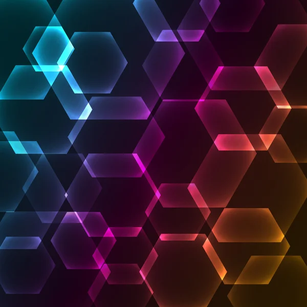 Bokeh blur with hexagons background — Stok Vektör