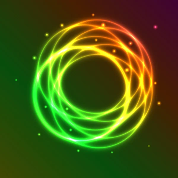 彩色等离子体圈子效应与抽象背景 — 图库矢量图片