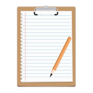 Pano boş kağıt ve pensil ile