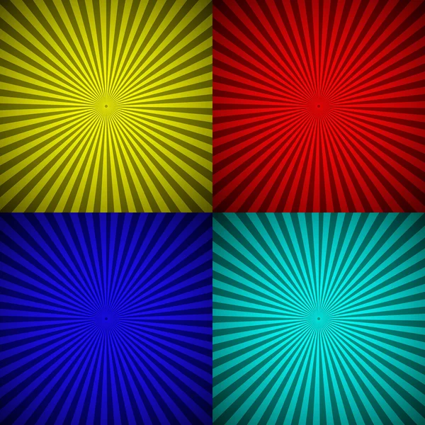 色彩缤纷的径向集射线抽象背景 — 图库矢量图片