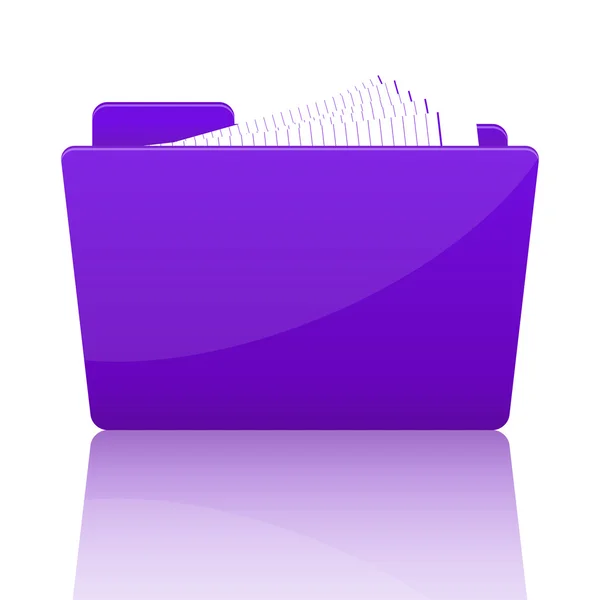 Dossier de fichier violet avec papier — Image vectorielle