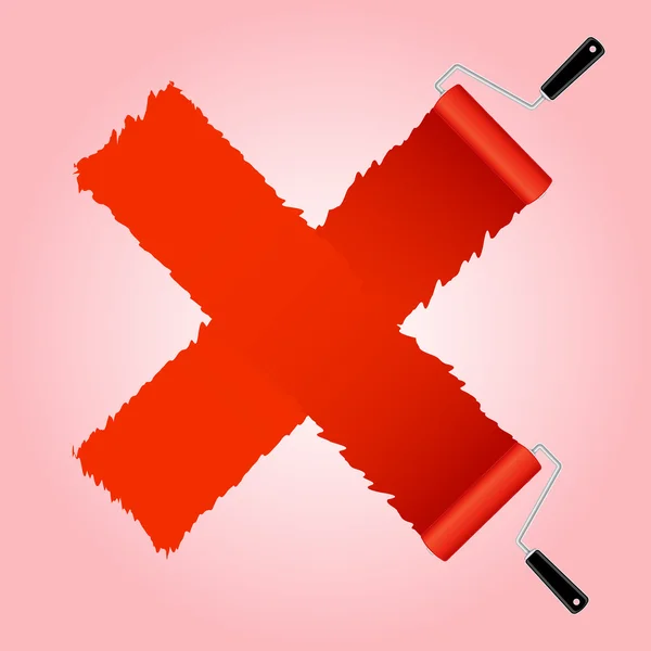 Kızıl Haç sembolü dan boya rulo fırça — Stok Vektör
