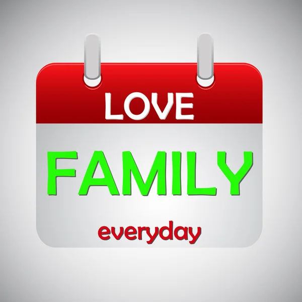 Amour famille calendrier quotidien icône — Image vectorielle