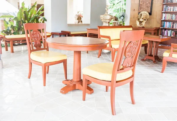 Oriental style opened air living room with wooden chairs — Stock Photo, Image