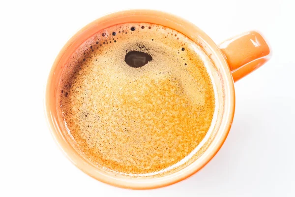 Café crema de taza de café espresso aislado sobre fondo blanco — Foto de Stock