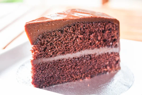 Μέρος της σοκολάτας κέικ σιφόν επάνω κοντά — Φωτογραφία Αρχείου
