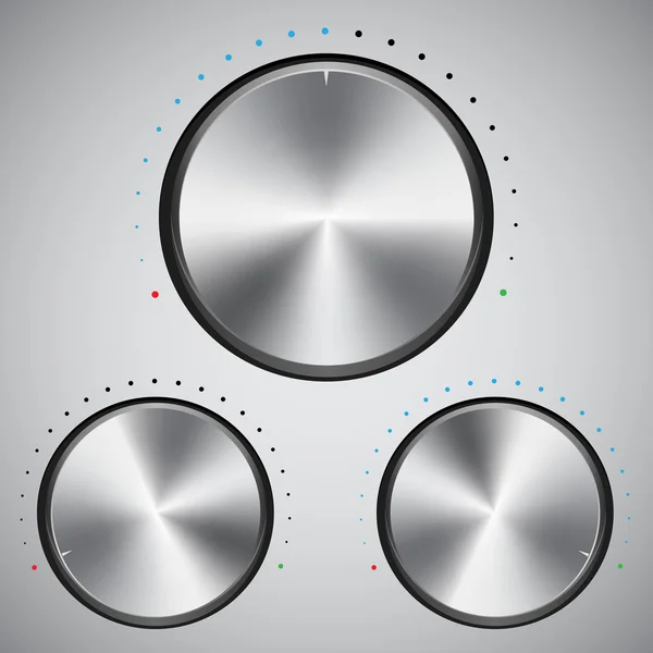 Bouton de volume avec texture métallique — Image vectorielle