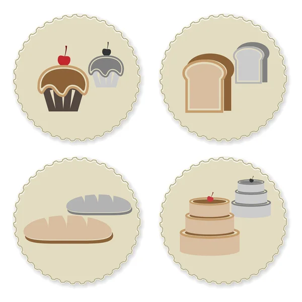 Set di distintivi da forno vintage — Vettoriale Stock