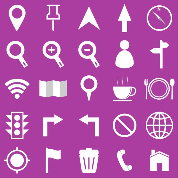 Mappa icone su sfondo viola — Vettoriale Stock