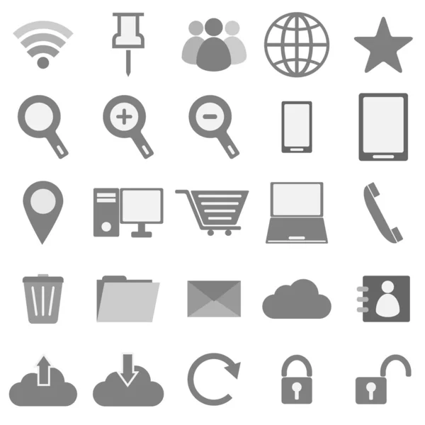 Iconos de Internet sobre fondo blanco — Vector de stock