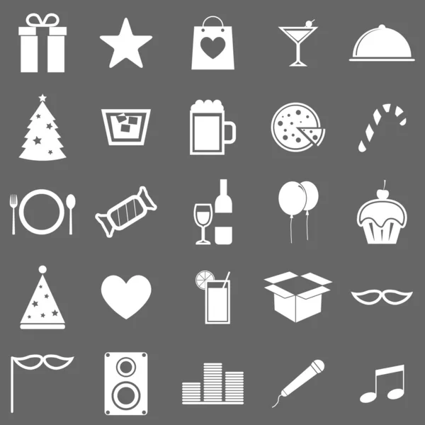 Party iconen op grijze achtergrond — Stockvector