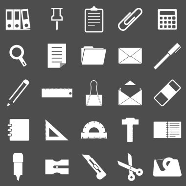 gri arka plan üzerinde sabit simgeleri