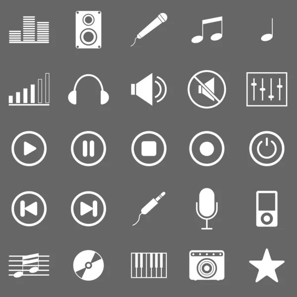 Musik ikoner på grå bakgrund — Stock vektor