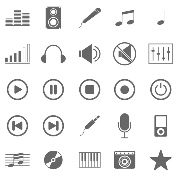 Musik ikoner på vit bakgrund — Stock vektor