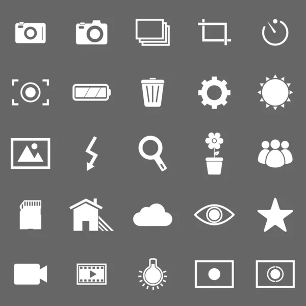 Iconos de fotografía sobre fondo gris — Archivo Imágenes Vectoriales