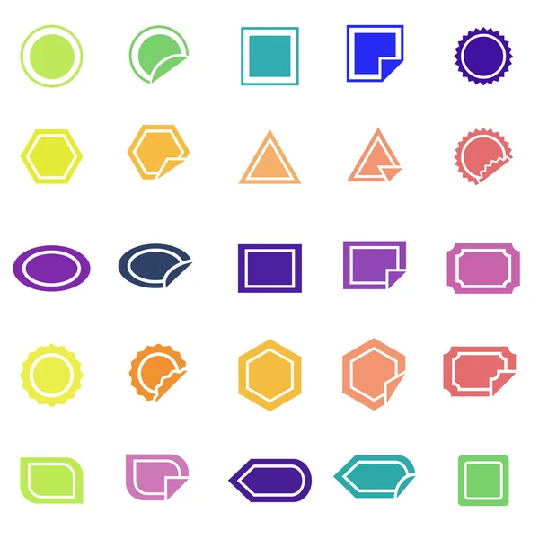 Ícones de cor da etiqueta no fundo branco — Vetor de Stock