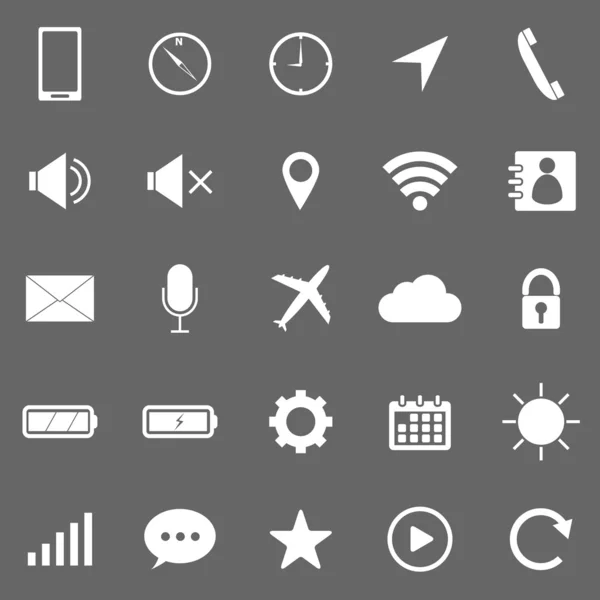 Iconos de teléfono móvil sobre fondo gris — Vector de stock