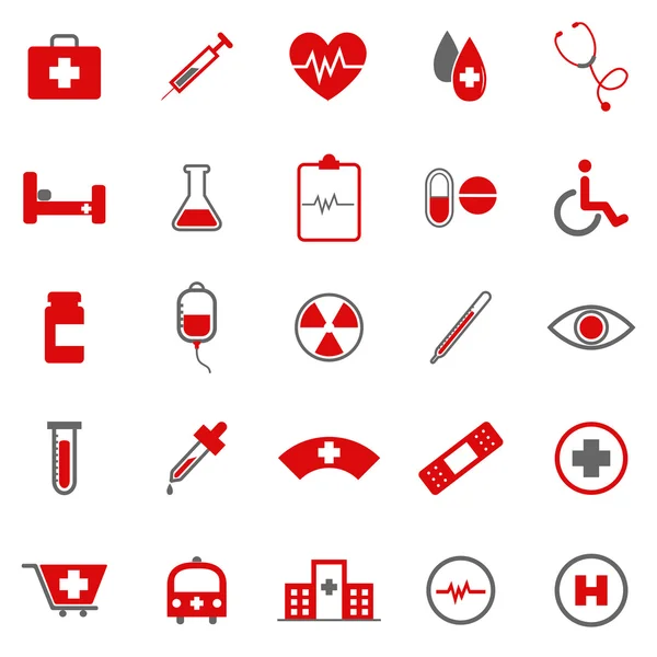 Ícones de cor médica no fundo branco — Vetor de Stock