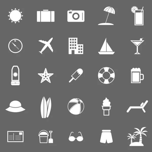 Iconos de verano sobre fondo gris — Vector de stock