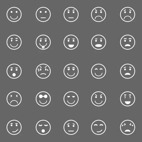 Cirkel ansikte ikoner på grå bakgrund — Stock vektor