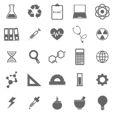 Beyaz arka plan bilim simgeleri