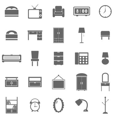 Beyaz arka plan üzerinde yatak simgeler