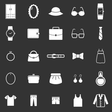 soyunma simgeler siyah arka plan üzerine