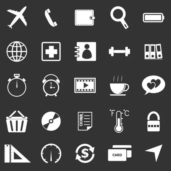 Iconos de aplicación sobre fondo negro. Set 2 — Vector de stock