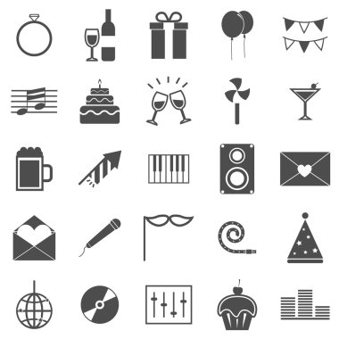 Beyaz arka plan üzerinde kutlama simgeler