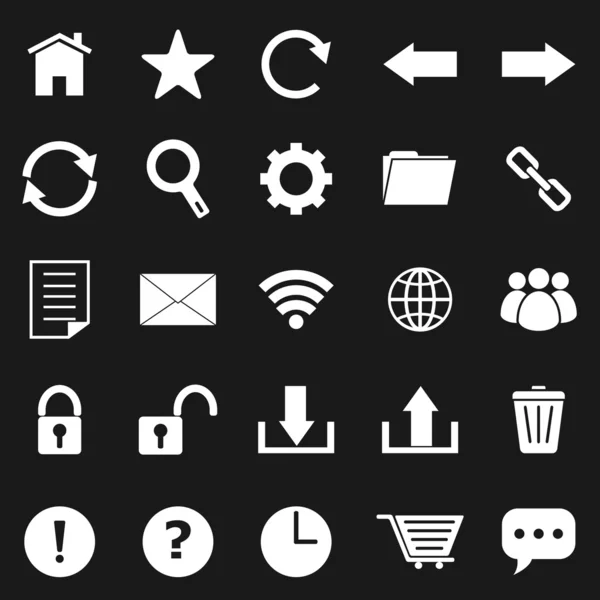 Tool bar icons on black background — Stock Vector