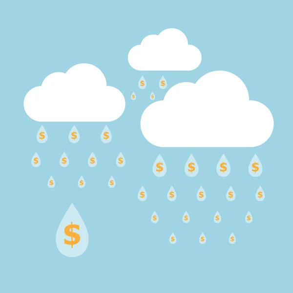 Concepto idea de dinero lloviendo — Archivo Imágenes Vectoriales