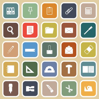 Sarı zemin üzerinde sabit düz simgeler