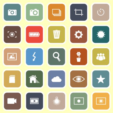 Photography flat icons on light background clipart