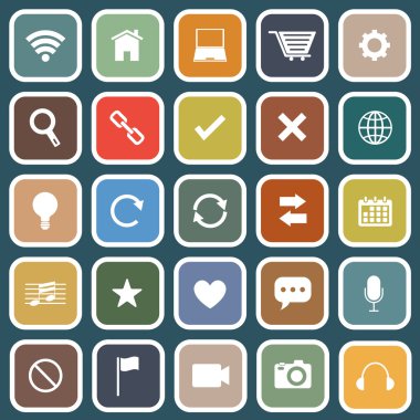 mavi arka plan olarak web düz simgeler